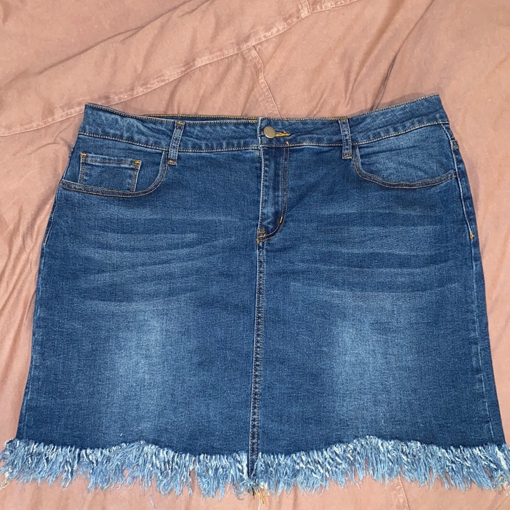 Denim Skirt with Fray!